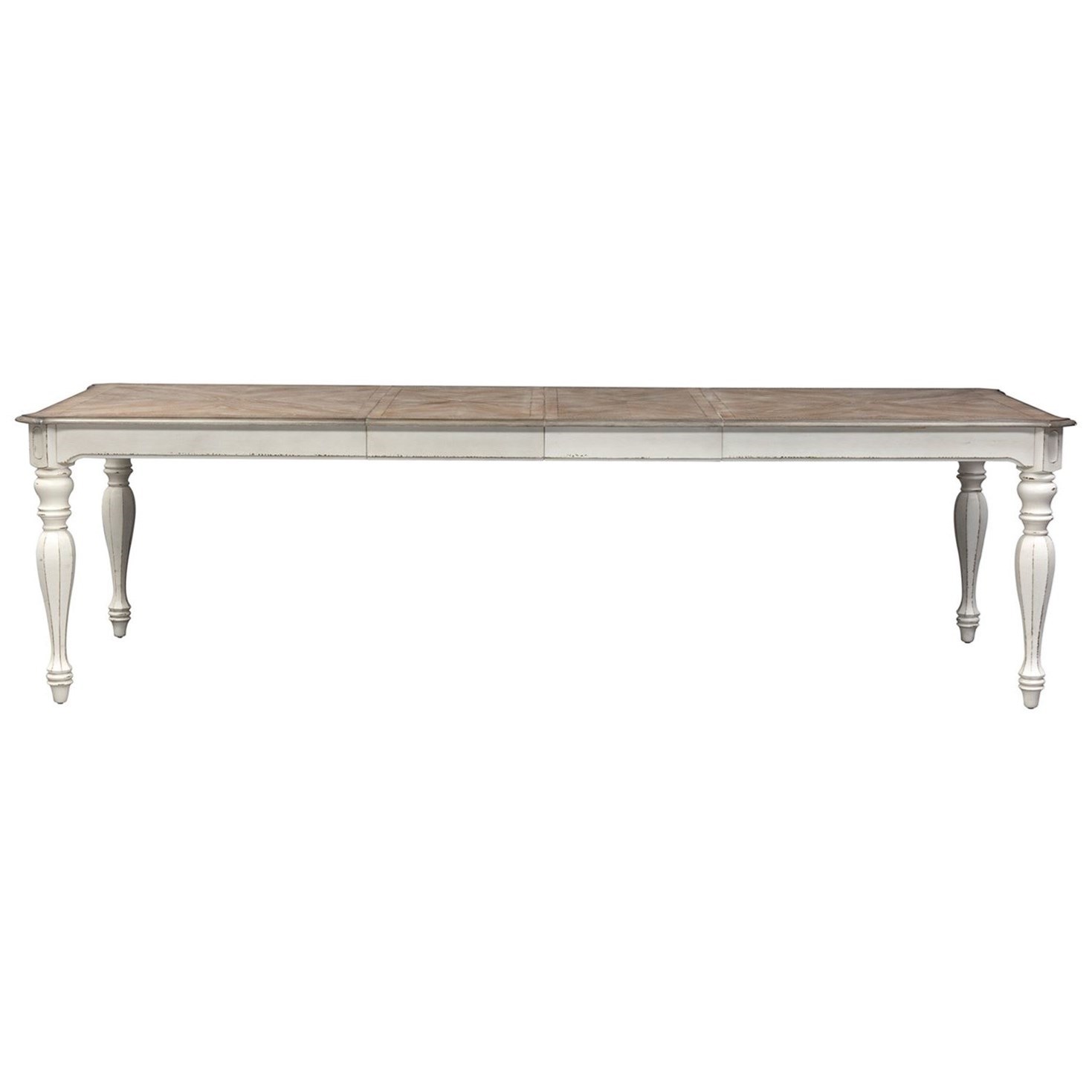 Liberty magnolia manor antique deals white extendable rectangular dining table